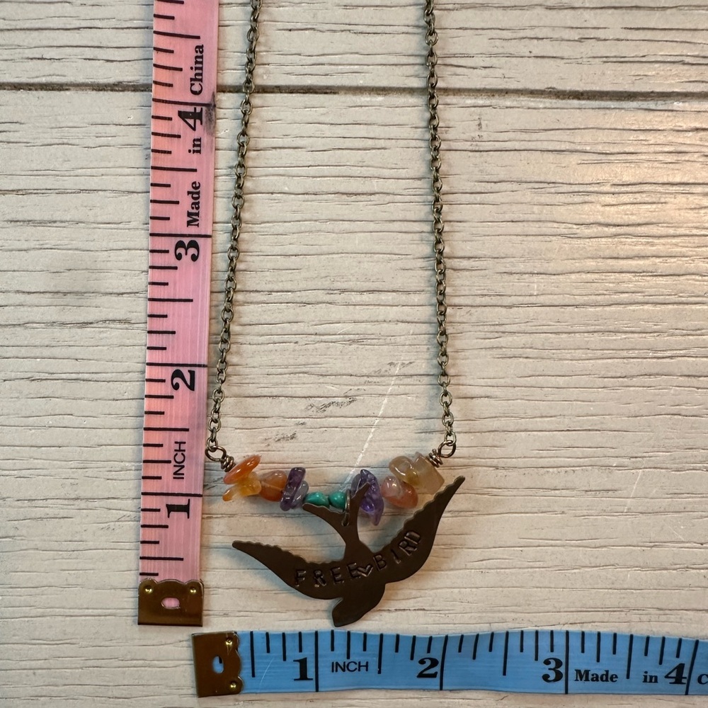 Handmade Crystal Beaded Free Bird Necklace • OOAK - Picture 7 of 8